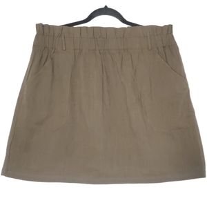 SHEIN Lightweight Paperbag Waist Olive Skirt 1X